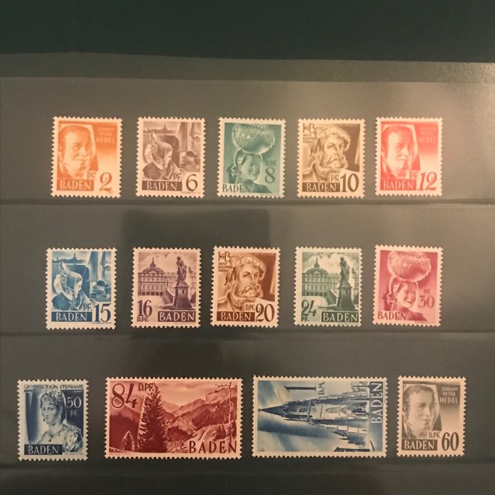 Baden - fransk zone 1947/1948 - To bind inklusive Landskaber III - Michel 1/37