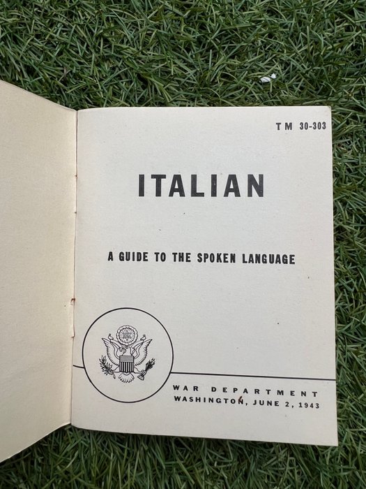 War Department - Official WW2 US Army Soldiers Italian Language Guide - Airborne - Ranger - Sicily - Italy - 1943