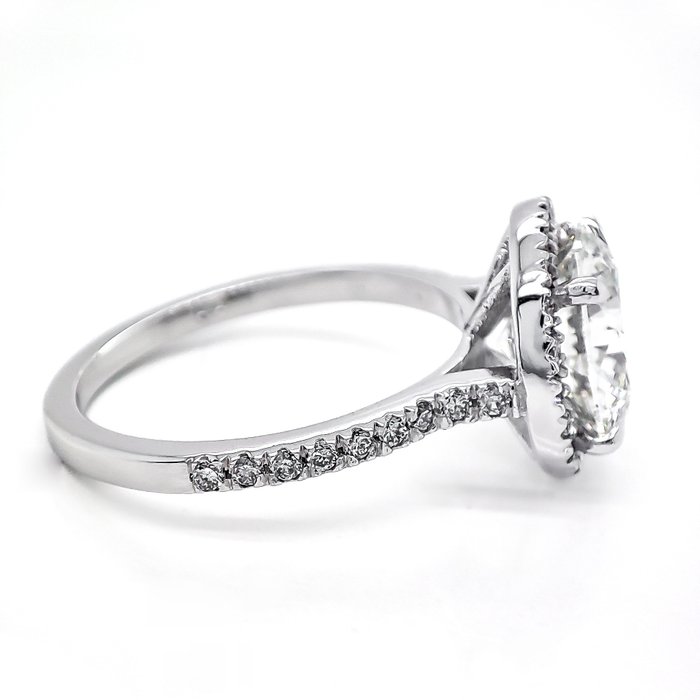 Ingen mindstepris - Ring - 14 karat Hvidguld -  3.40ct. tw. Diamant (Laboratoriedyrket) - Diamant