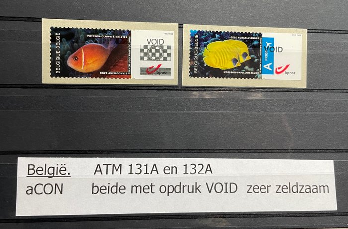 Belgien 2011/2011 - Begge med VOID print - COB# ATM 131A+132A