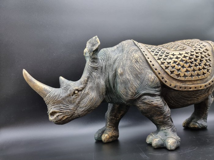 Statue, XL Lifelike Rhino 51cm Statue - 0 cm - Harpiks