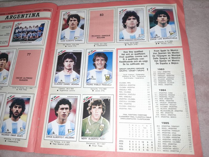 Panini - Mexico 86 World Cup - Diego Maradona - 1 Incomplete Album