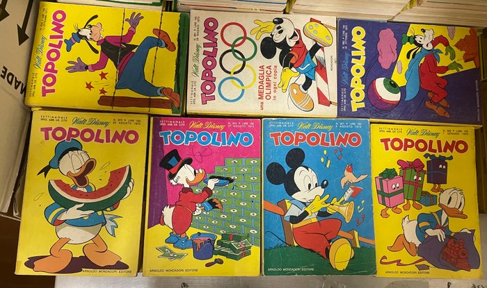 Topolino 802/899 - Lotto di 60 numeri - 60 Comic - Første udgave - 1971/1973