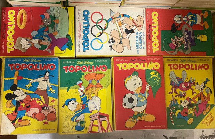 Topolino 802/899 - Lotto di 60 numeri - 60 Comic - Første udgave - 1971/1973