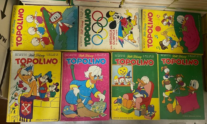 Topolino 802/899 - Lotto di 60 numeri - 60 Comic - Første udgave - 1971/1973