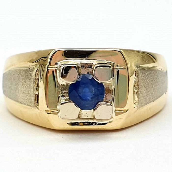 Ring - 14 karat Gulguld -  0.25ct. tw. Safir