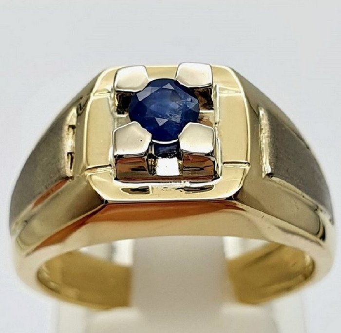 Ring - 14 karat Gulguld -  0.25ct. tw. Safir