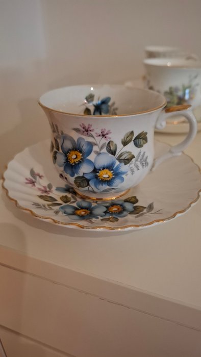 Fine Bone China - Kop og underkop (24) - Knogleporcelæn - Elegante engelske kopper