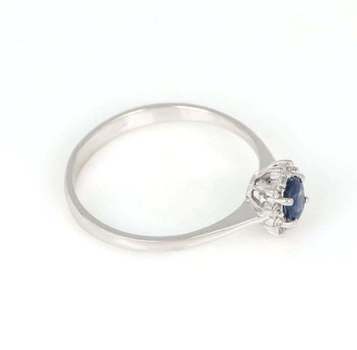 Ingen mindstepris - Ring - 18 kraat Hvidguld -  0.35ct. tw. Safir - Diamant