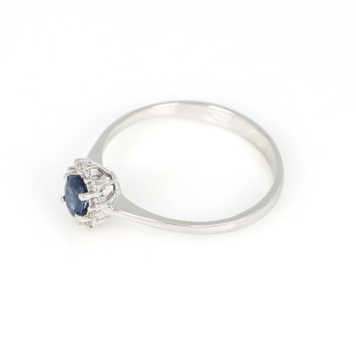 Ingen mindstepris - Ring - 18 kraat Hvidguld -  0.35ct. tw. Safir - Diamant