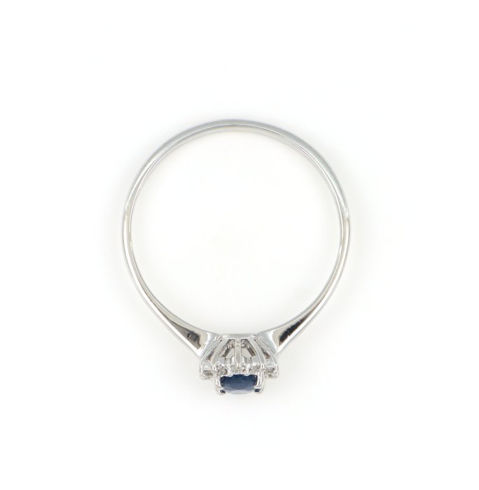 Ingen mindstepris - Ring - 18 kraat Hvidguld -  0.35ct. tw. Safir - Diamant