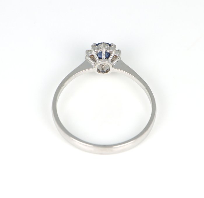 Ingen mindstepris - Ring - 18 kraat Hvidguld -  0.35ct. tw. Safir - Diamant