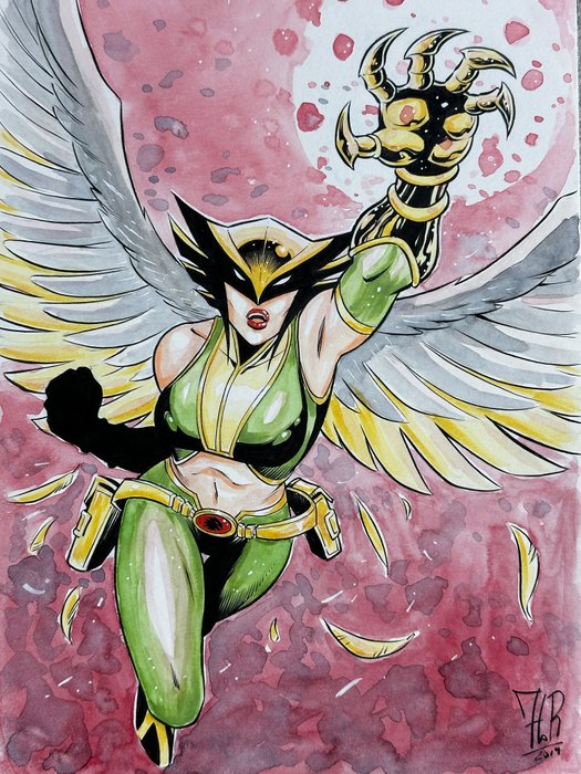 Jordi Tarragona - 1 Original drawing - Hawkman - Hawkgirl - 2019