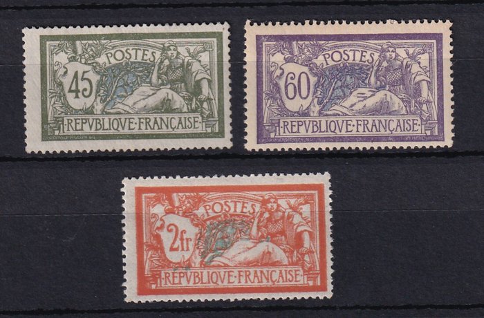 Frankrig 1907 - ny uden hængsel, komplet serie - Yvert n°143/145