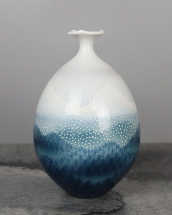 Vase - Porcelæn - Japan - Snelandskab af Arita