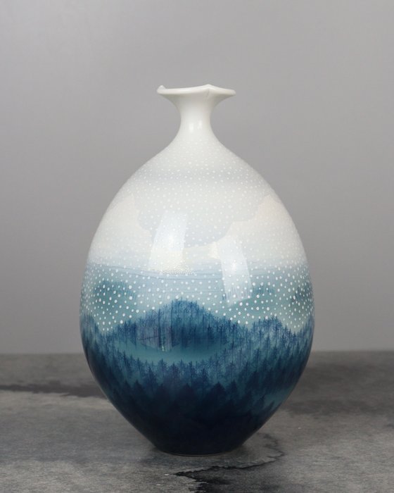 Vase - Porcelæn - Japan - Snelandskab af Arita