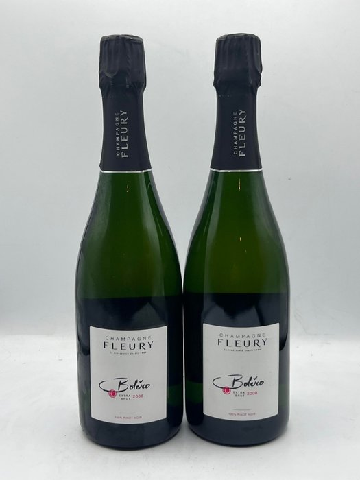 2008 Fleury, Boléro, Extra Brut - Champagne Blanc de Noirs - 2 Flasker (0,75 L)