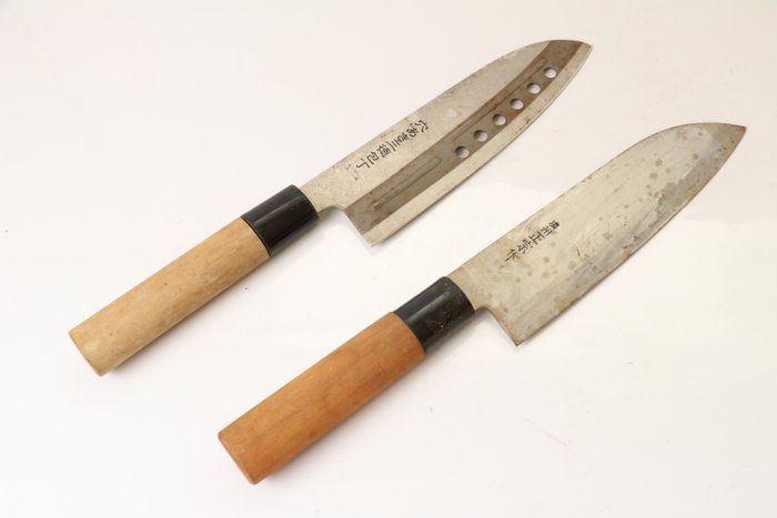 "刀 KATANA"  出刃 Deba ,  三徳 Santoku - Køkkenkniv - Kitchen knife set - Stål - Japan