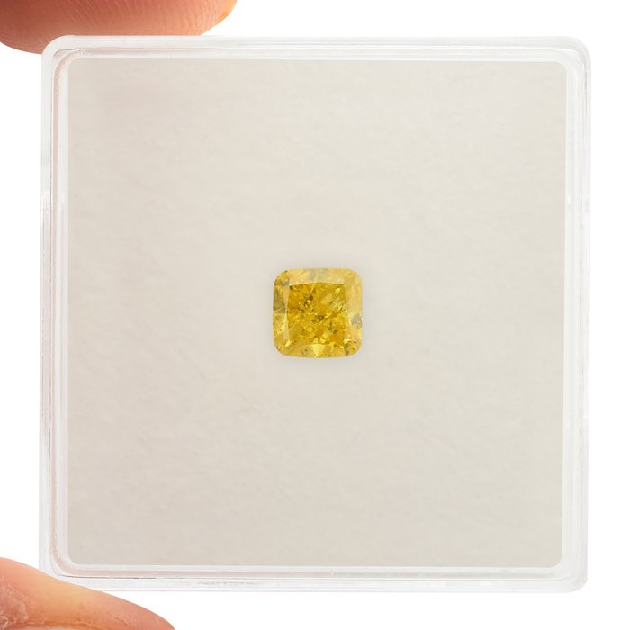 1 pcs Diamant  (Naturfarvet)  - 0.54 ct - Fancy vivid Gul - SI2 - Gemological Institute of America (GIA)