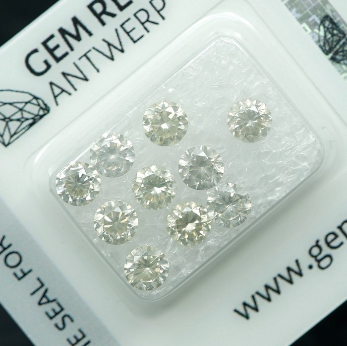 Ingen mindstepris - 10 pcs Diamant  (Natur)  - 327 ct - I1 - Gem Report Antwerp (GRA)