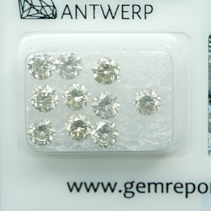 Ingen mindstepris - 10 pcs Diamant  (Natur)  - 327 ct - I1 - Gem Report Antwerp (GRA)