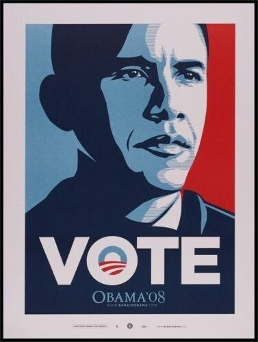 Shepard Fairey (OBEY) - Shepard Fairey - Obama, Vote '08 - 2000'erne