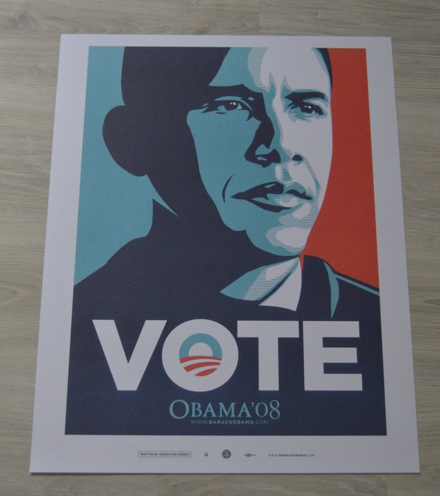 Shepard Fairey (OBEY) - Shepard Fairey - Obama, Vote '08 - 2000'erne