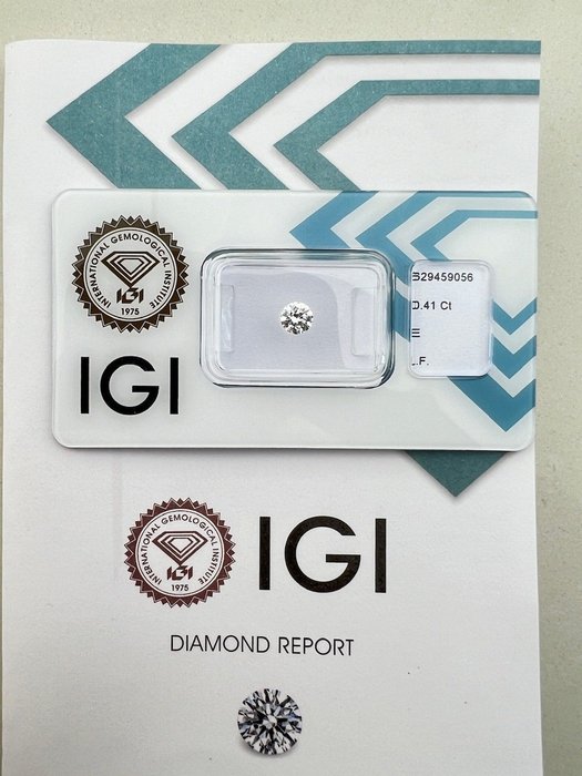 1 pcs Diamant  (Natur)  - 0.41 ct - Rund - E - IF - International Gemological Institute (IGI)