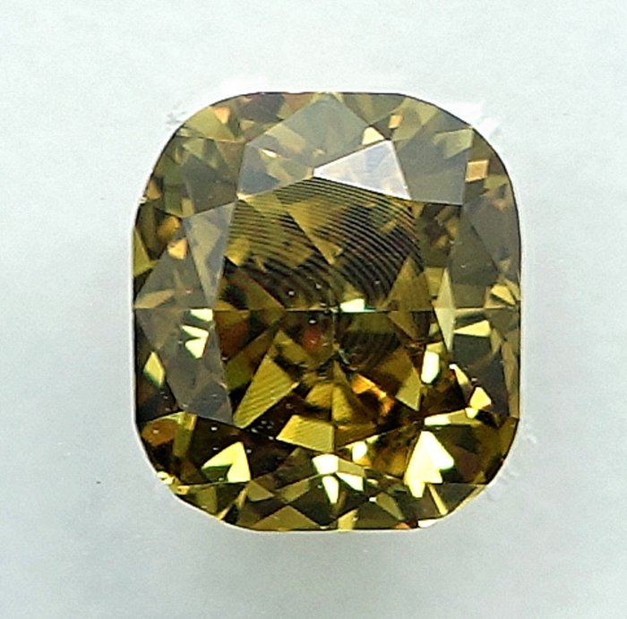 1 pcs Diamant  (Naturfarvet)  - 063 ct - Radiant - Fancy intense Brunlig Gul - SI1 - International Gemological Institute (IGI)