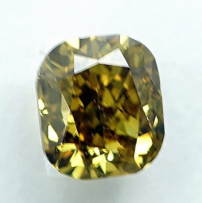 1 pcs Diamant  (Naturfarvet)  - 063 ct - Radiant - Fancy intense Brunlig Gul - SI1 - International Gemological Institute (IGI)