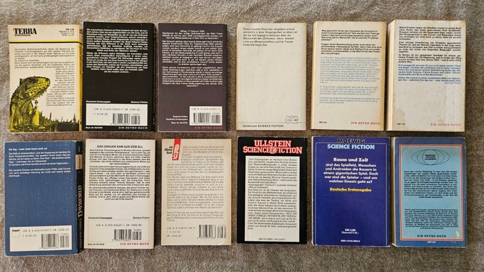 12 x Science-Fiction: H. G. Ewers, Evans, Effinger, Edmondson, Farmer, Finney, Fisher, Gandon, - Konvolut (dt. Erstausgaben) - 1965-1990