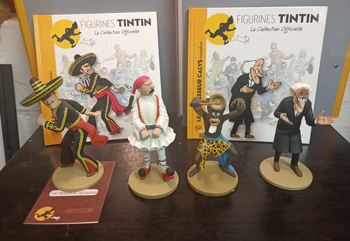 4  figurines Collection officielle avec livre et certificat - Tintin