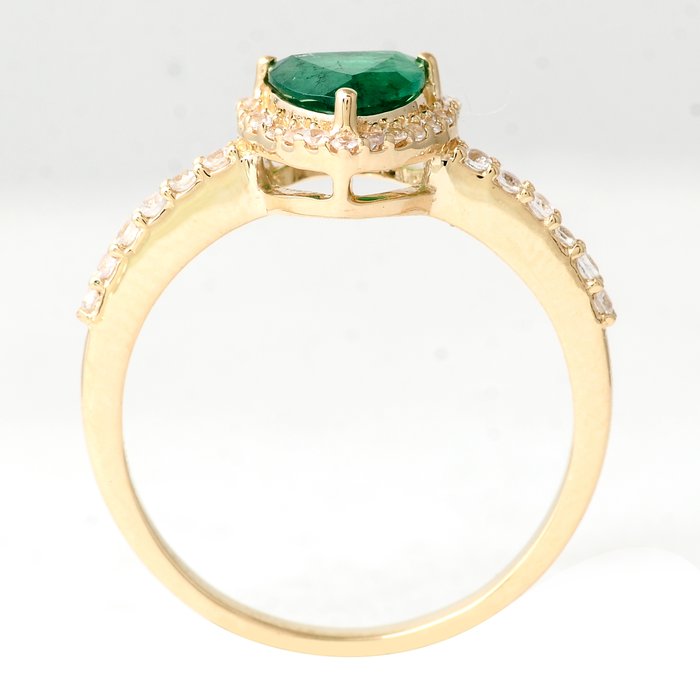 Ingen mindstepris - Ring - 14 karat Gulguld -  0.81ct. tw. Beryl - Safir