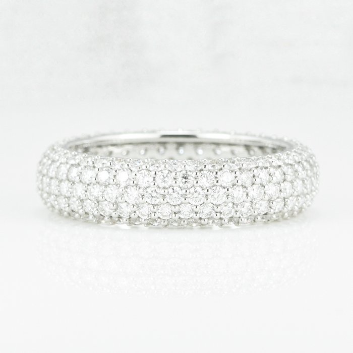 Ring Platin -  2.55ct. tw. Diamant (Natur) - VVS-Pavé Sæt-Vielsesring