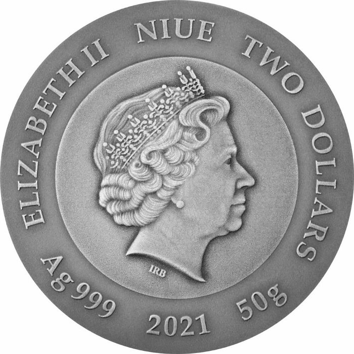 Niue. 2 Dollars 2021 Crypto Mining, 50g (.999) Proof