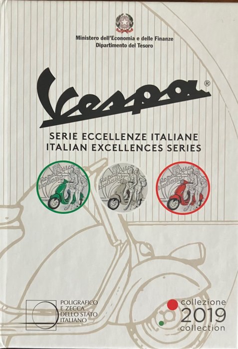 Italien. 5 Euro 2019 "Vespa" Trittico