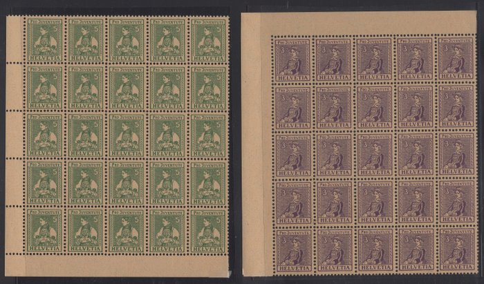 Schweiz 1917/1917 - Pro Juventute 1917 kantonale kostumer - Unificato 154 156