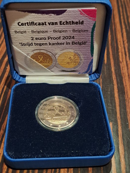 Belgien 2 Euro 2022/2024 "Cancer" + "Erasmus" (2 moedas) Proof  (Ingen mindstepris)