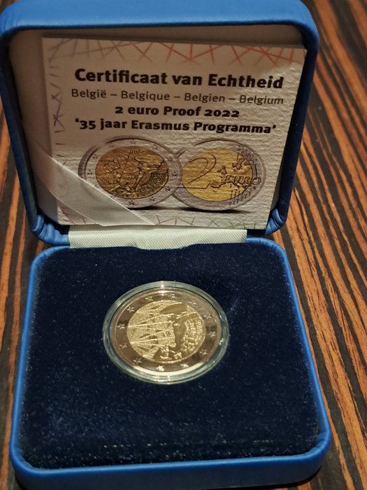 Belgien 2 Euro 2022/2024 "Cancer" + "Erasmus" (2 moedas) Proof  (Ingen mindstepris)