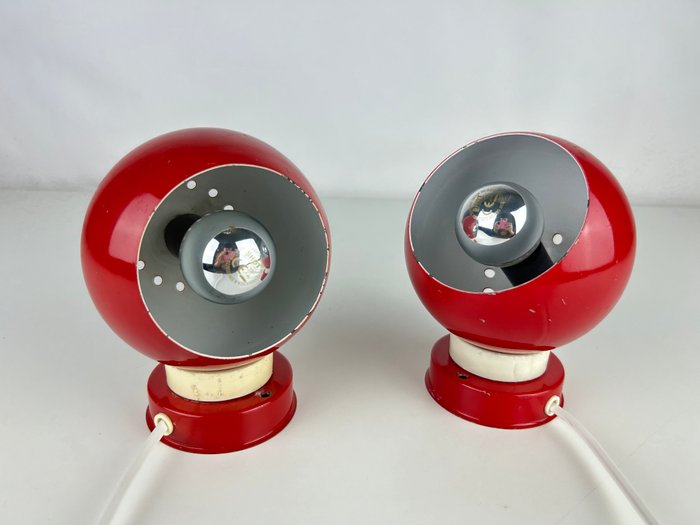 Reggiani Illuminazione - Bordlampe (2) - Space Age Eyeball Applique - Metal - Plast