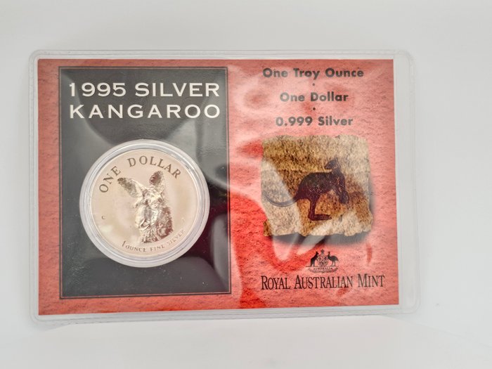 Australien. 1 Dollar 1995 Kangaroo, 1 Oz (.999)  (Ingen mindstepris)