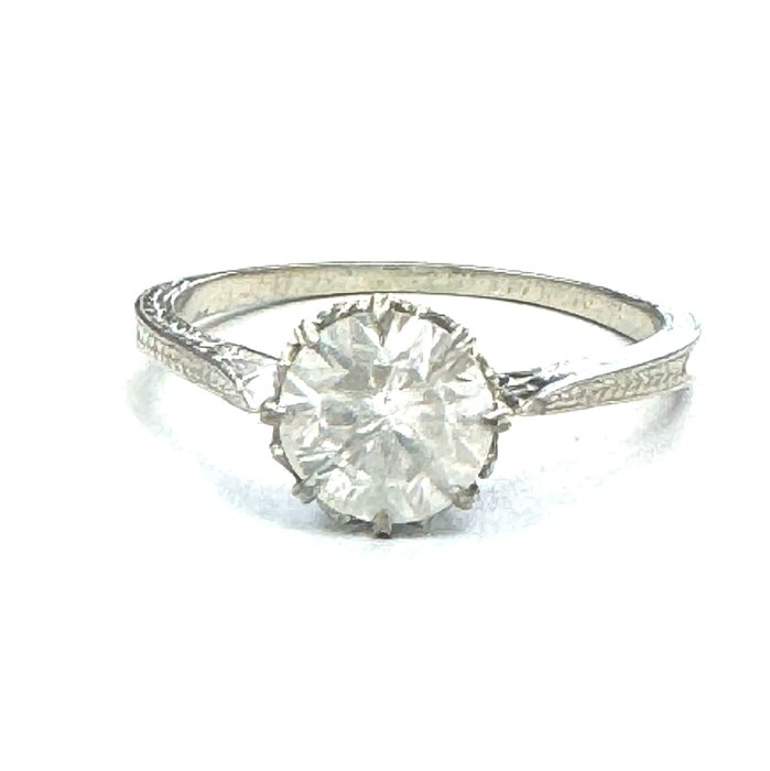 Ring - 18 kraat Hvidguld Diamant (Natur)