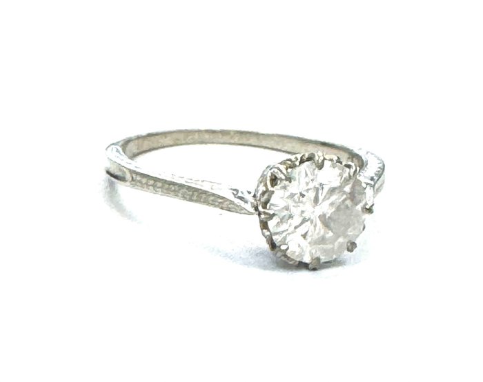 Ring - 18 kraat Hvidguld Diamant (Natur)