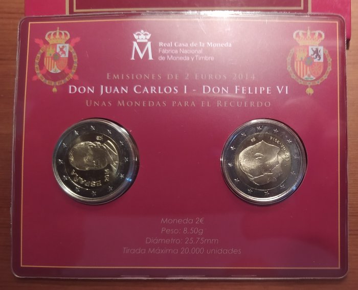 Spanien. Coin Card 2014 "Juan Carlos I y Felipe VI"  (Ingen mindstepris)