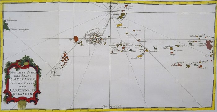 Oceanien - Filippinerne/Mikronesien/Guam/Carolinerne [Lot of 2]; J.N. Bellin - Nouvelle Carte des Isles Carolines / Carte des Nouvelles Philippines - 1751-1760