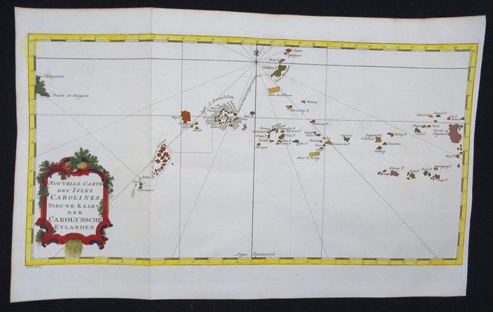 Oceanien - Filippinerne/Mikronesien/Guam/Carolinerne [Lot of 2]; J.N. Bellin - Nouvelle Carte des Isles Carolines / Carte des Nouvelles Philippines - 1751-1760