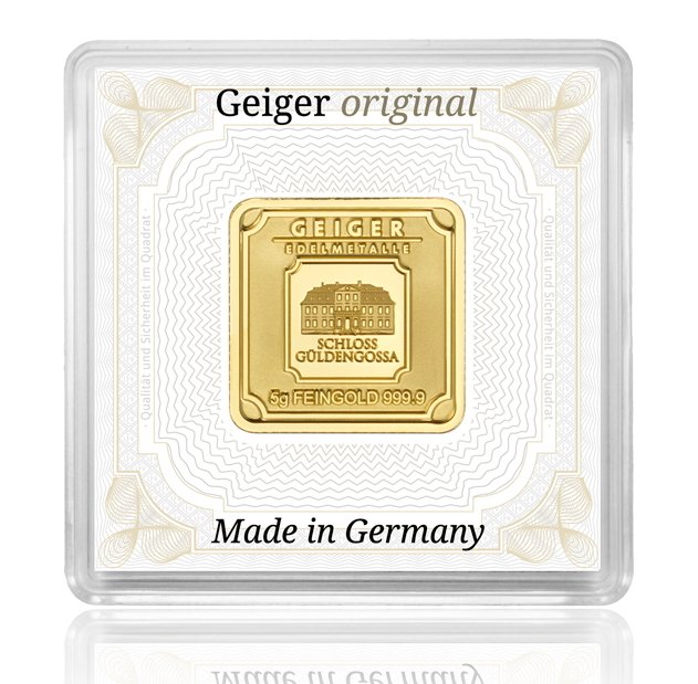 5 gram - Guld 999 - Geiger Edelmetalle, Germany - Forseglet  Med certifikat