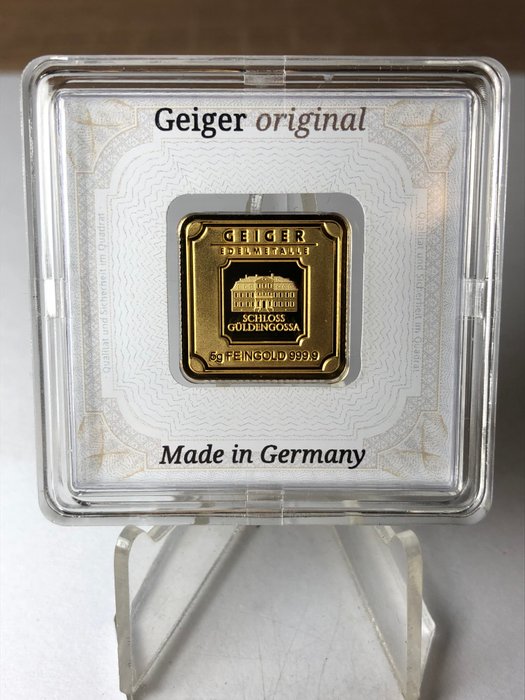 5 gram - Guld 999 - Geiger Edelmetalle, Germany - Forseglet  Med certifikat