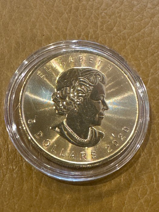 Canada. 5 Dollars 2020 Maple Leaf - Gold veredelt, 1 Oz (.999)  (Ingen mindstepris)