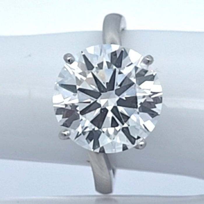 Ring Platin -  5.52ct. tw. Diamant (Laboratoriedyrket) - E, VS1, GRATIS FRAGT